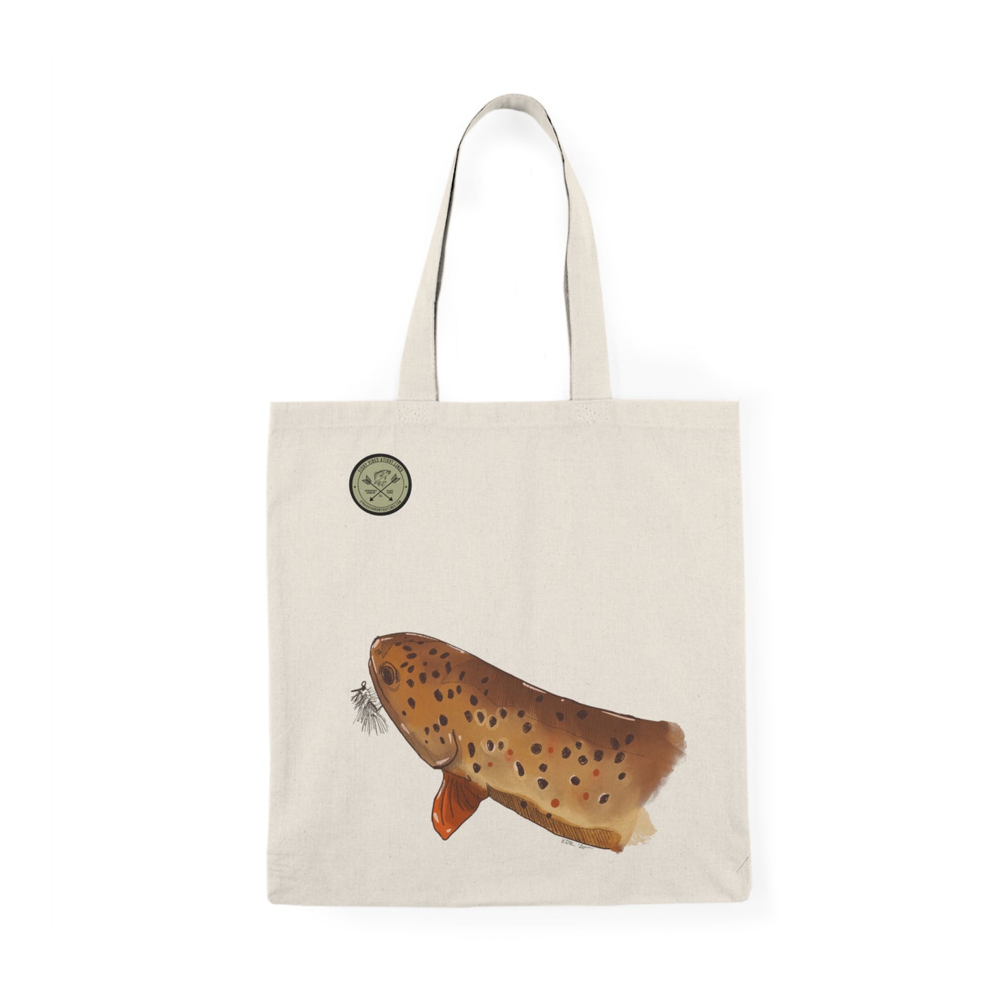 Brown trout, Natural Tote Bag, grocery bag
