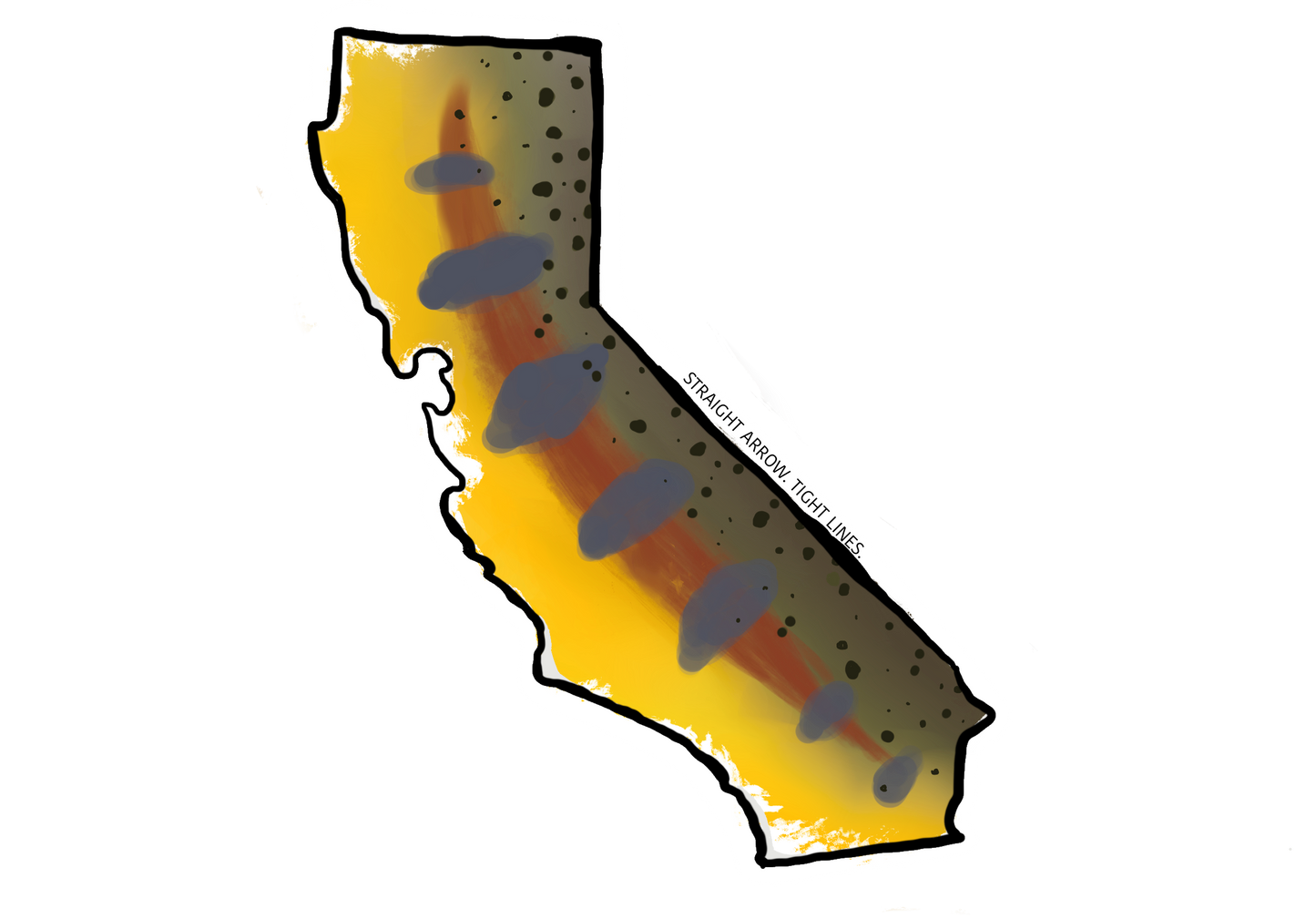 California Golden Trout Sticker -1.5" x 4"