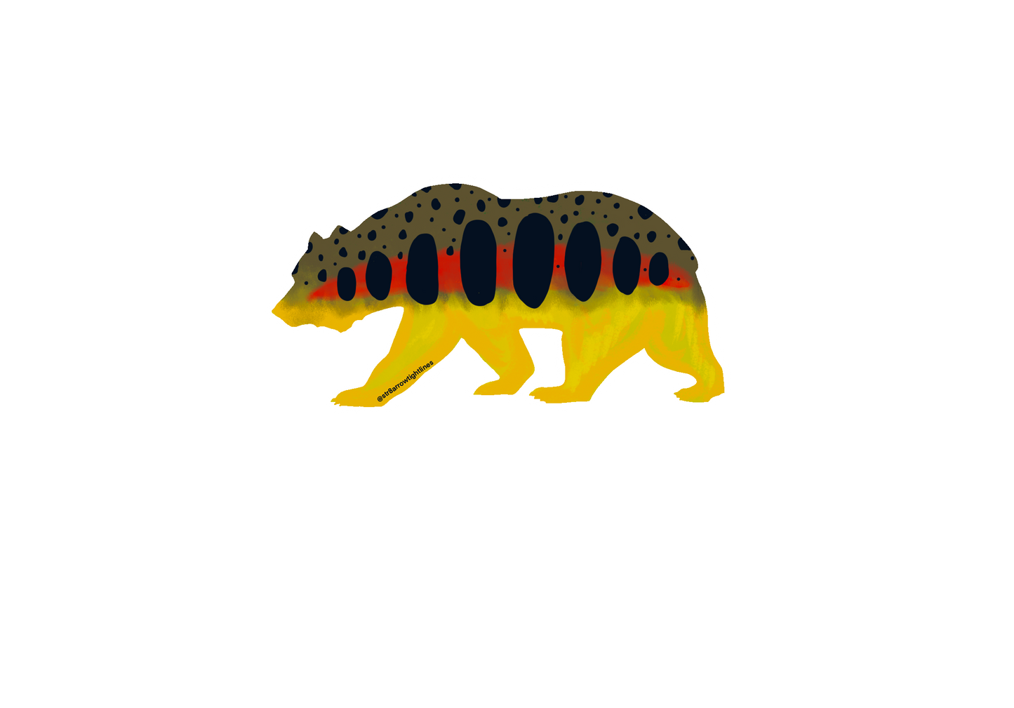 Bear Golden Trout Sticker 3"x2"